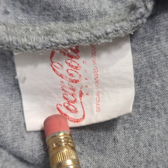 Coca-Cola team spirit spellout graphic mock neck gray long sleeve Med t-shirt - Picture 7 of 8
